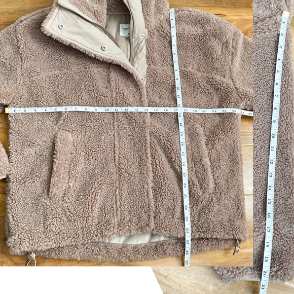 Abercrombie Fitch Soft A&F Collection Tan Teddy Jacket Sherpa Coat Oversized M - Picture 9 of 9